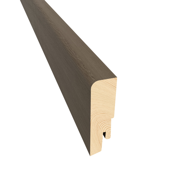 Sockelleiste furniert Mattlack Eiche Faded Black 2400x16x60mm