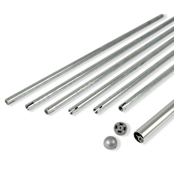 Außentreppe Gardentop Set3 Steiggeländer f. 6 Stufen Aluminium gerade
