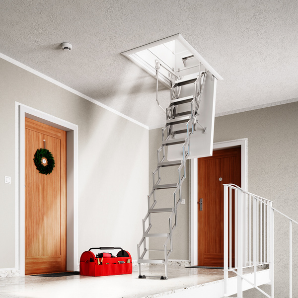 Flachdachausstieg clickFIX Vario Rohbaumaß 130x70cm, LH 347-386cm 1 Zwischenrahmen - 13 STUFEN