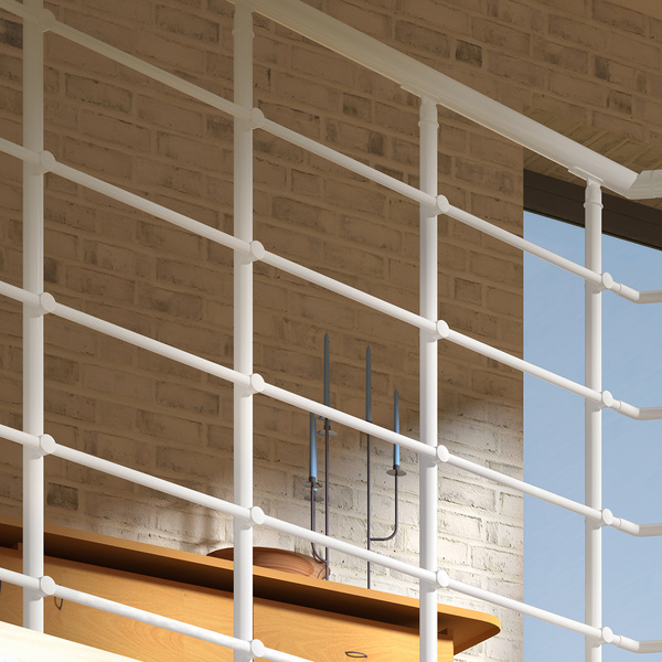 Brüstungsgeländer Startpaket Oslo Material Metall, pulverbesch., weiß Kunststoffstäbe Verpackungseinheit 1 m