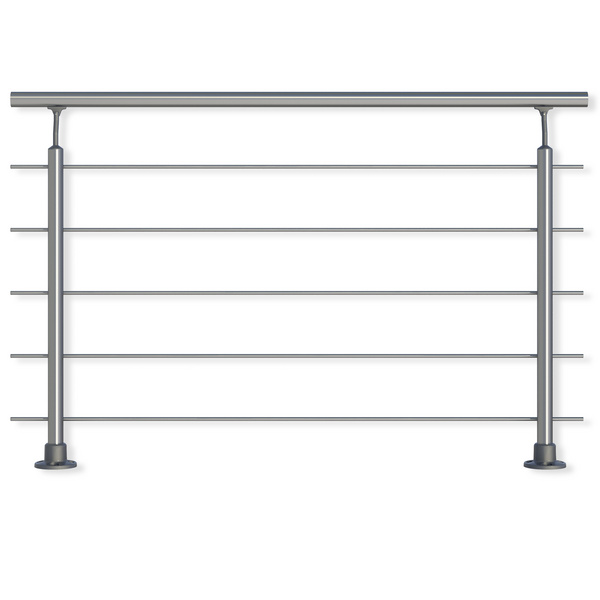 PS 010 Geländerset, Bodenmontage, Handlauf Aluminium / Edelstahl
