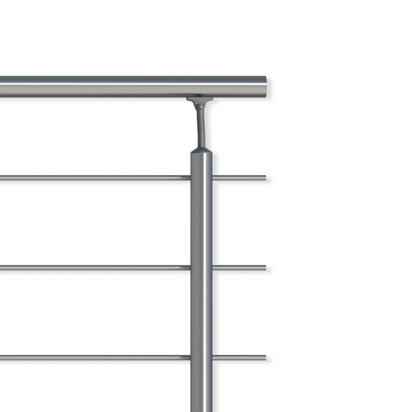 PS 011 Geländerset, Wandmontage, Handlauf Aluminium / Edelstahl