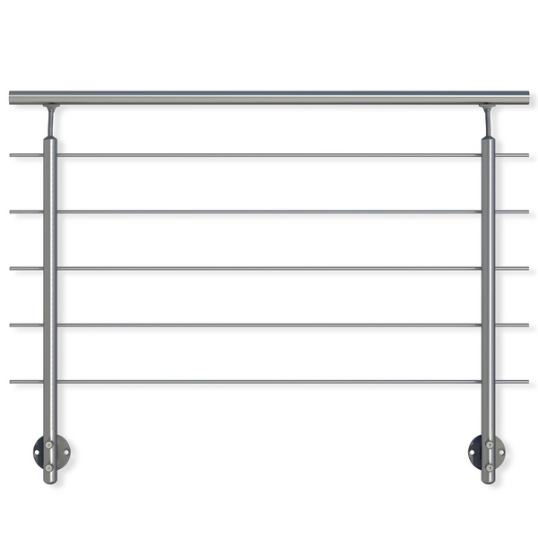 PS 011 Geländerset, Wandmontage, Handlauf Aluminium / Edelstahl