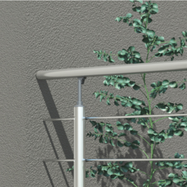 PS 011 Geländerset, Wandmontage, Handlauf Aluminium / Edelstahl