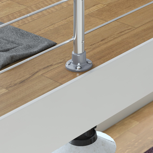 PS 020 Geländer-Set mit Eichehandlauf, versiegelt. 1,50m, Bodenmontage