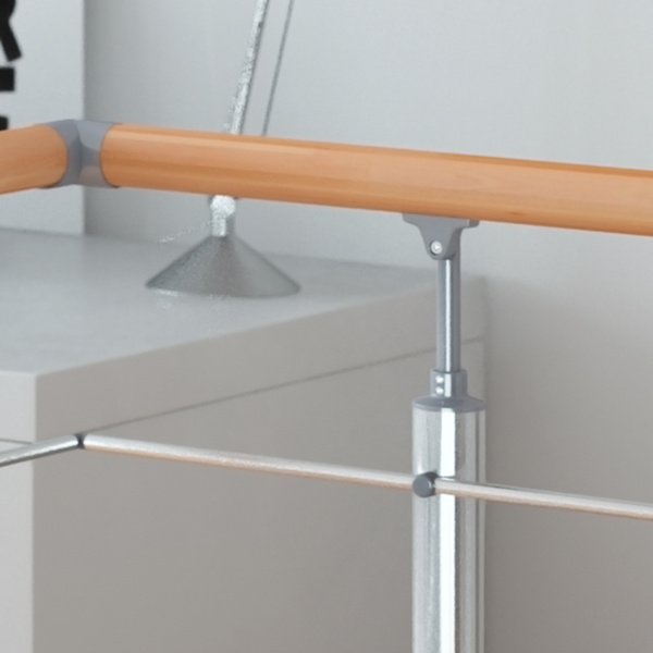 PS 030 Geländer-Set mit Buchehandlauf, 150 cm, Bodenmontage