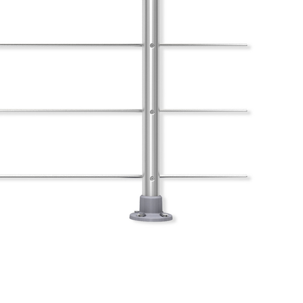 PS 030 Geländer-Set mit Buchehandlauf, 150 cm, Bodenmontage