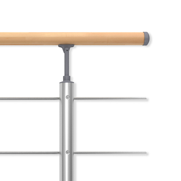PS 031 Geländer-Set mit Buchehandlauf, 150 cm, Wandmontage