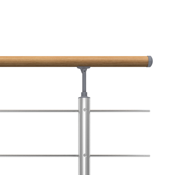 PS 021 Geländer-Set mit Eichehandlauf, versiegelt. 1,50m, Wandmontage