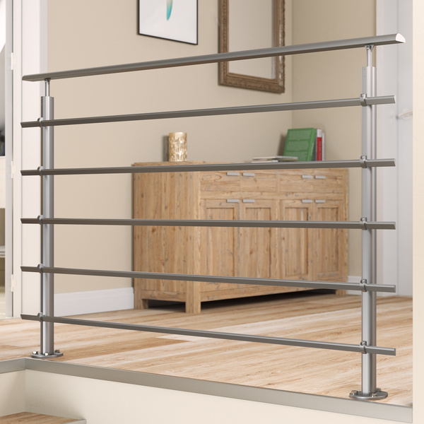 PS 200 Geländer-Set Alu tropfenform 1,50m, Bodenmontage