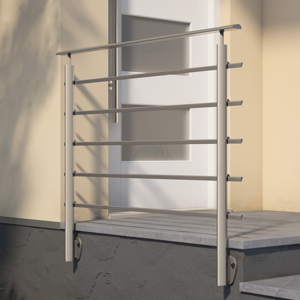 PS 201 Geländer-Set Alu tropfenform 1,50m, Wandmontage