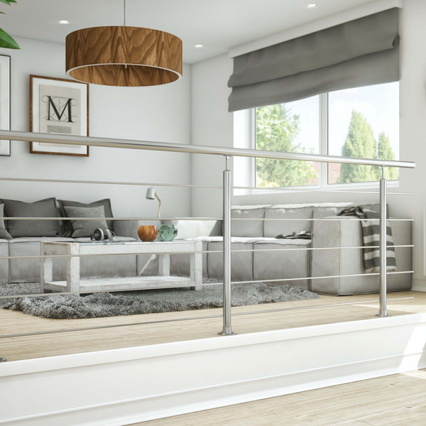 PS 500 Geländer-Set Edelstahl 1,50m, für Bodenmontage