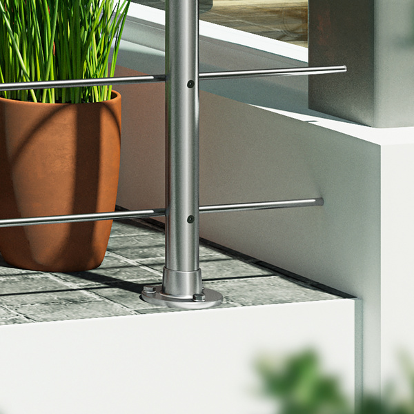 PS 500 Geländer-Set Edelstahl 1,50m, für Bodenmontage