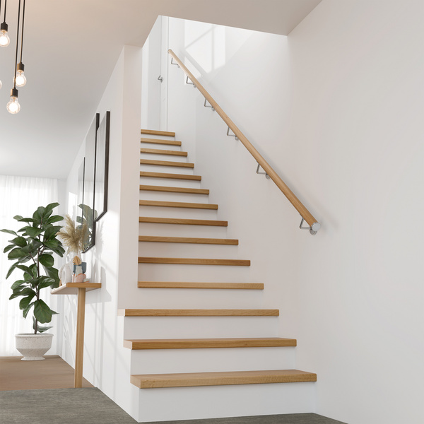 PS 3/40 - Handlauf Eiche lackiert, Länge 200 cm, Handlauf rund Ø 40 mm