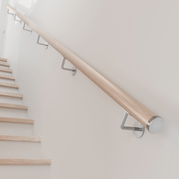 PS 3/50 - Handlauf Eiche weiß, geölt, Länge 200 cm, Handlauf rund Ø 50 mm