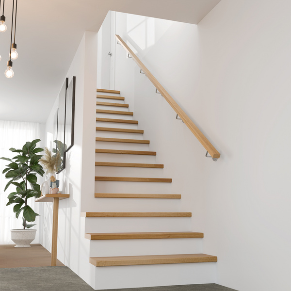 PS 3/R - Handlauf Eiche lackiert, Länge 200 cm, Handlauf rechteckig 50 x 30 mm