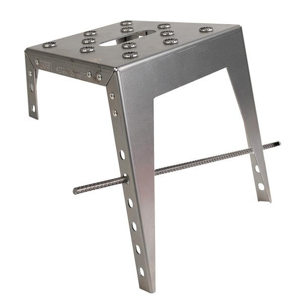 Hangstufe 20 x 20cm Stahl roh mit Griffmulde Oberfläche gelocht