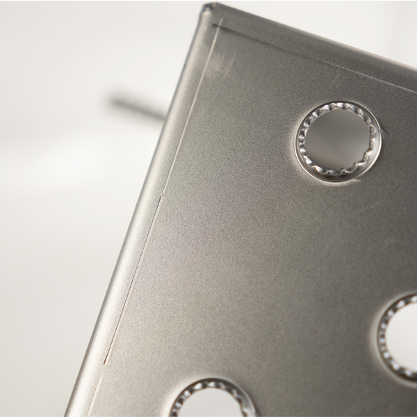 Hangstufe 20 x 20cm Stahl roh mit Griffmulde Oberfläche gelocht