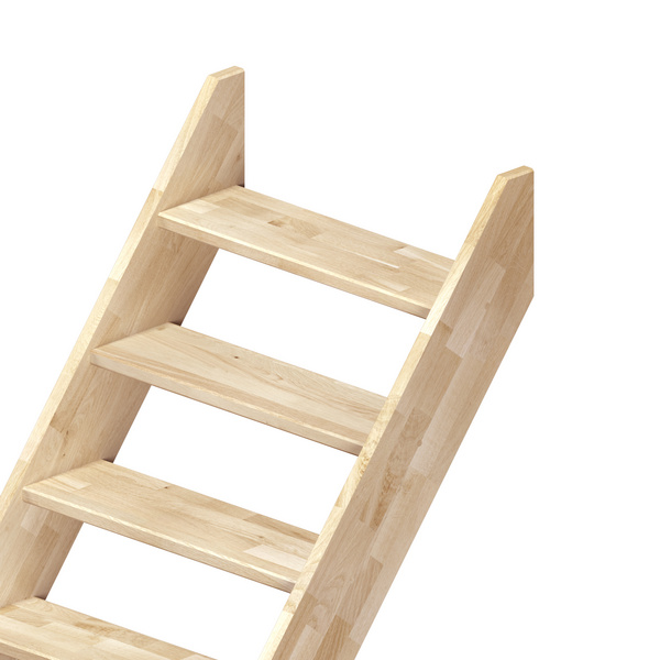 Raumspartreppe "Brest" Eiche, 1/4gewendelt unten rechts für Geschoßhöhen bis max. 320 cm