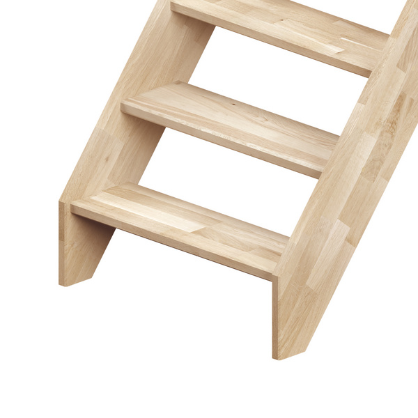 Raumspartreppe "Brest" Eiche, gerade für Geschoßhöhen bis max. 280 cm.