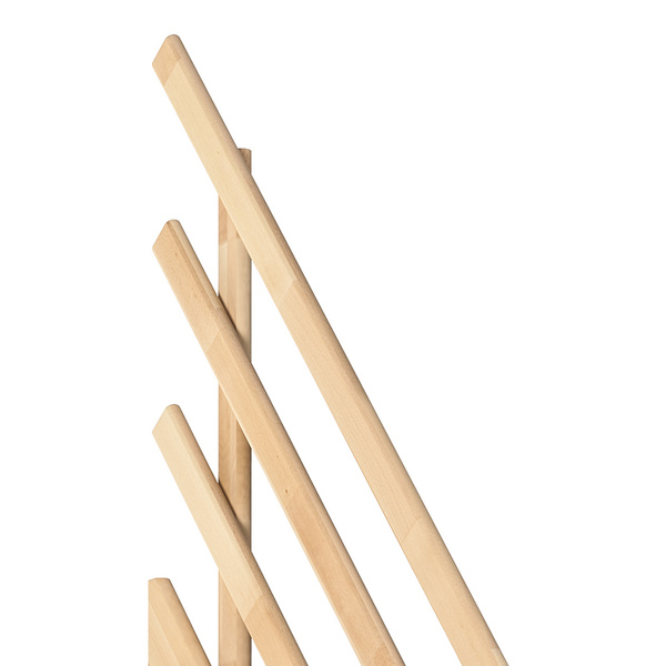 Raumspartreppe Burgau Buche unbeh. gerade Treppenbreite 63 cm für GH 289 cm