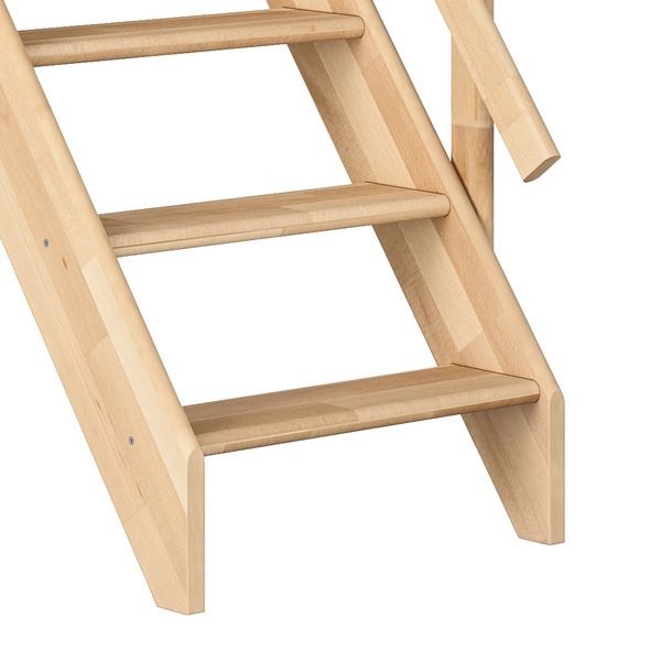 Raumspartreppe Burgau Buche unbeh. gerade Treppenbreite 63 cm für GH 289 cm