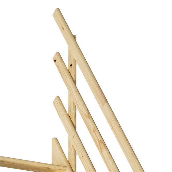 Raumspartreppe Burgau Fichte unbeh. gerade Treppenbreite 63 cm für GH 289 cm