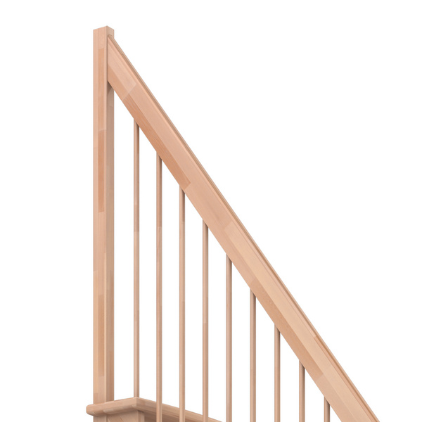 Raumspartreppe Lyon Buche unbeh. gerade Holzstäbe B 65cm GH bis 286 cm