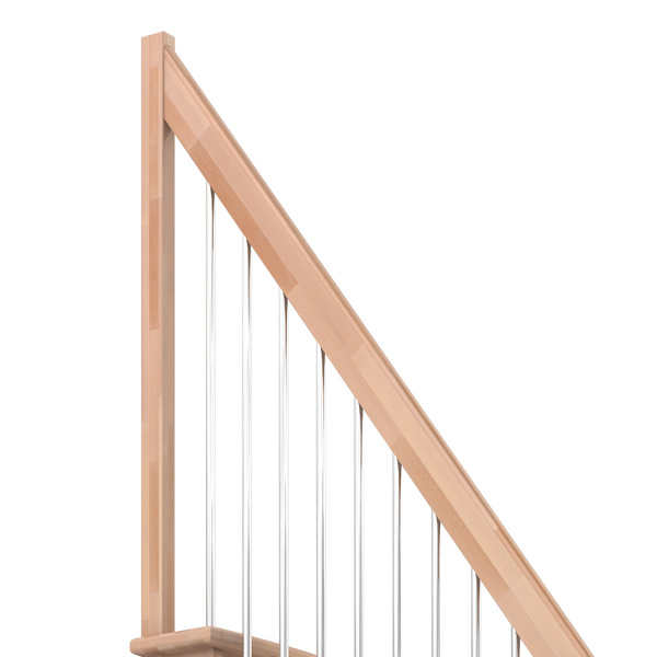 Raumspartreppe Lyon Buche unbeh. gerade Metallstäbe B 65cm GH bis 286 cm