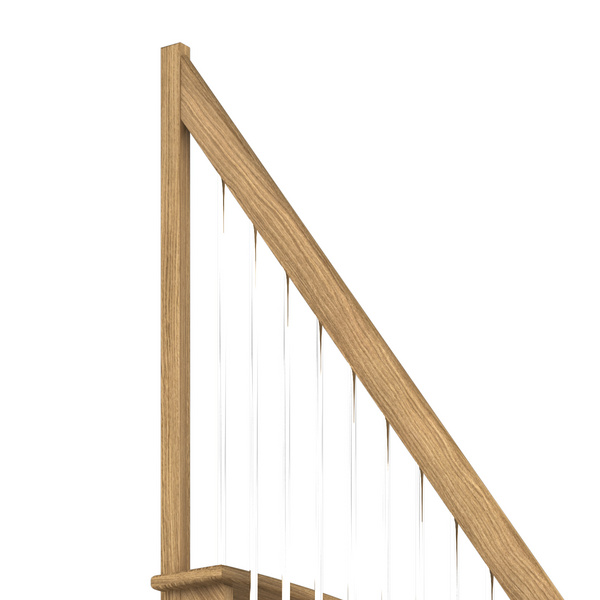 Raumspartreppe Lyon Eiche versi. gerade Metallstäbe B 65cm GH bis 286 cm