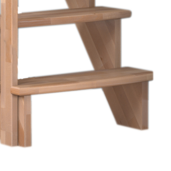 Raumspartreppe Lyon Buche unbeh. gerade Metallstäbe B 65cm GH bis 286 cm