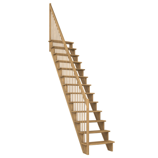 Raumspartreppe Lyon Eiche versi. gerade Holzstäbe B 75cmGH bis 286 cm