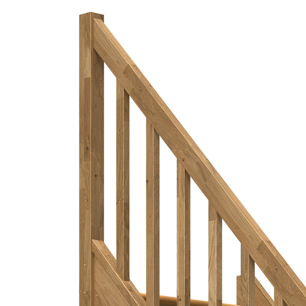 Raumspartreppe Paris ohne Setzstufen Eiche versi. gerade Rechteckstäbe B 83,5cm GH bis 280,5 cm