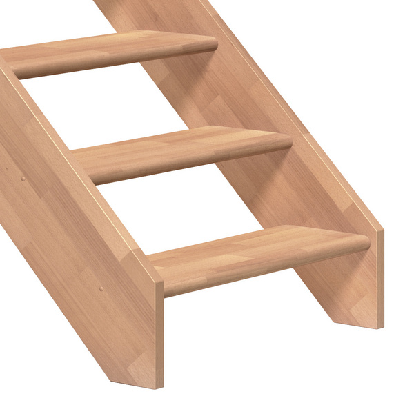 Raumspartreppe Paris ohne Setzstufen Buche unbeh. gerade B 83,5cm GH bis 280,5 cm