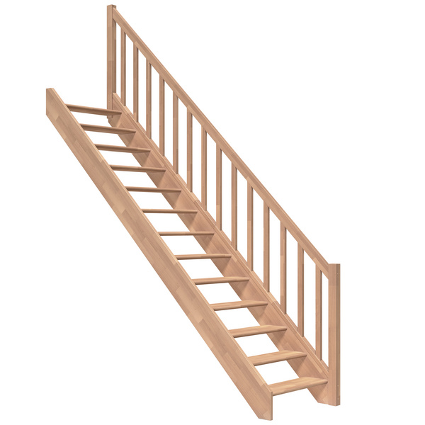 Raumspartreppe Paris ohne Setzstufen Buche versi. gerade Rechteckstäbe B 83,5cm GH bis 280,5 cm