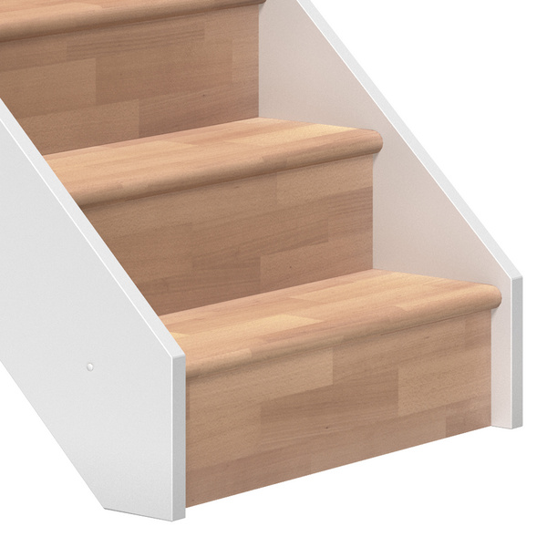 Raumspartreppe Paris mit Setzstufen Buche weiß gerade B 83,5cm GH bis 280,5 cm