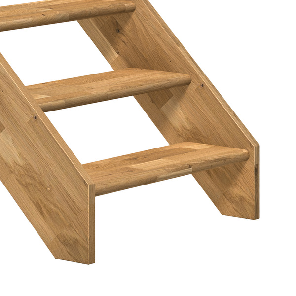 Raumspartreppe Paris ohne Setzstufen Eiche versi. gerade Rechteckstäbe B 83,5cm GH bis 280,5 cm
