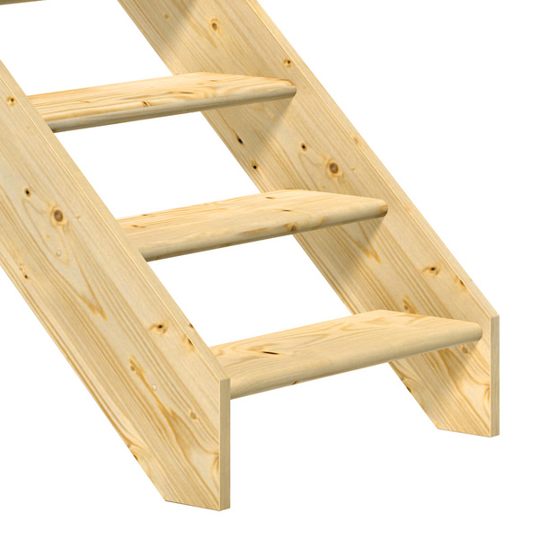 Raumspartreppe Paris ohne Setzstufen Fichte unbeh. gerade B 83,5cm GH bis 280,5 cm