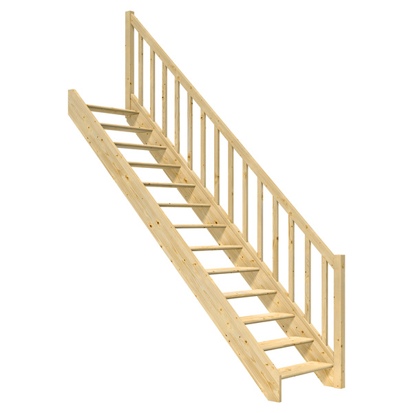 Raumspartreppe Paris ohne Setzstufen Fichte unbeh. gerade Rechteckstäbe B 83,5cm GH bis 280,5 cm