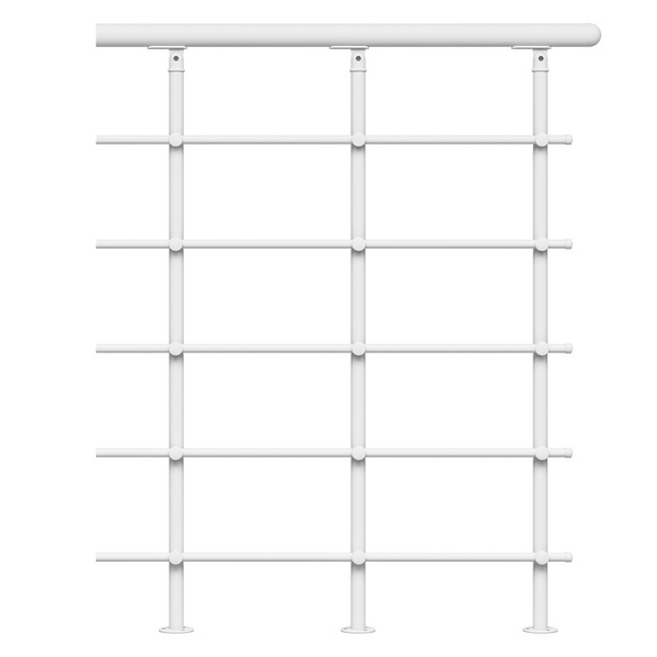 Brüstungsgeländer Erweiterungspaket Oslo Material Metall, pulverbesch., weiß Kunststoffstäbe Verpackungseinheit 1 m