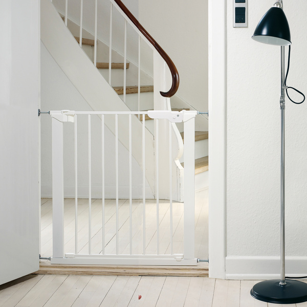 Kindersicherheitsgitter Björn, Metallg. weiß einstellbare Breite 73,5-93,3cm, Höhe 73cm