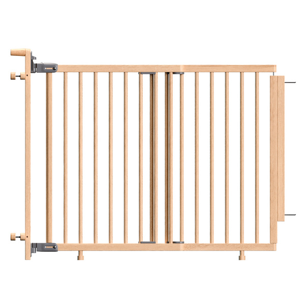 Kindersicherheitsgitter Jonas, Holzgitter inkl Pfostenbef.Einstellbare Breite 74,5-114cm, Höhe 80,5cm