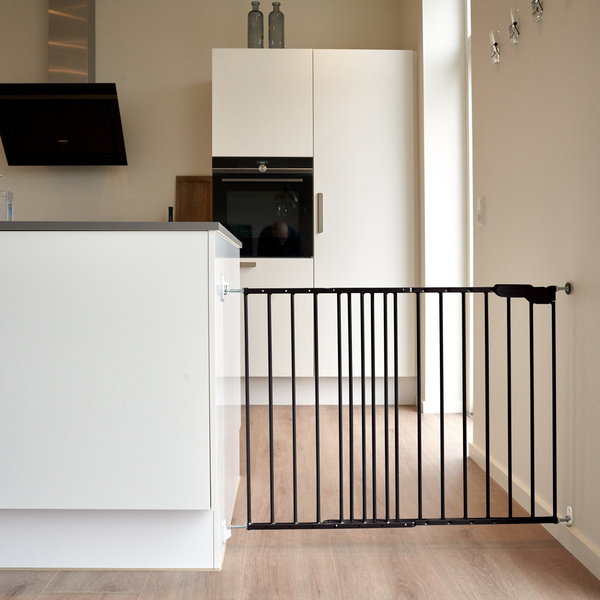 Kindersicherheitsgitter Lars, Metallg. anthrazi einstellbare Breite74,4-113cm / 68cm, Höhe 68cm