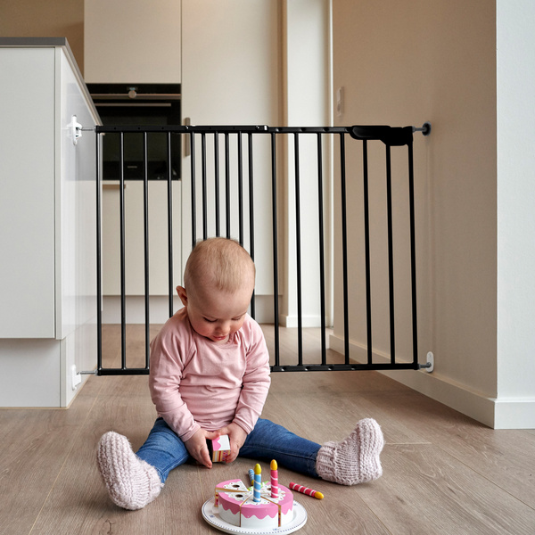 Kindersicherheitsgitter Lars, Metallg. anthrazi einstellbare Breite74,4-113cm / 68cm, Höhe 68cm