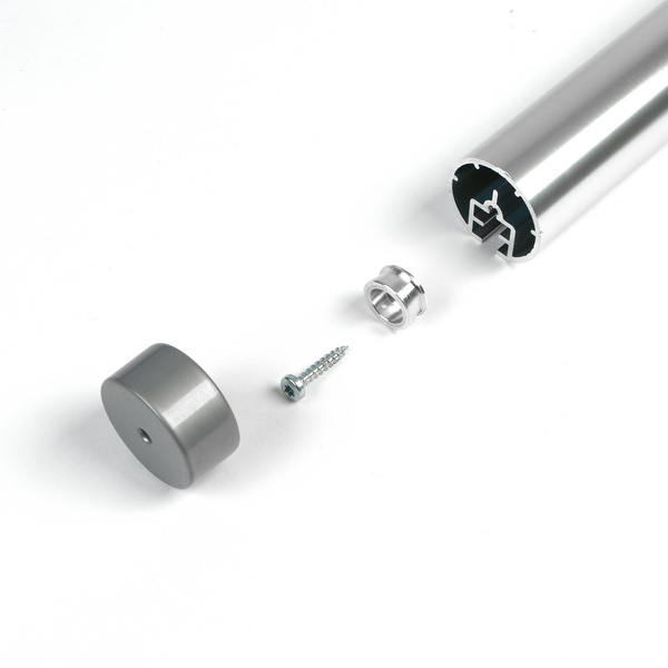 PS 8 Wandanschluss/Handlaufverbinder, Aluminium pulverbeschichtet