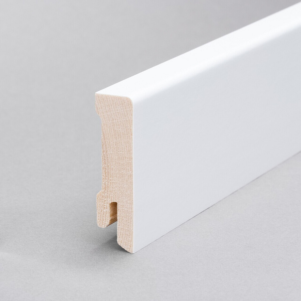 Sockelleiste Modern 16x58x2400mm, Starkfolie weiß, Clipnut