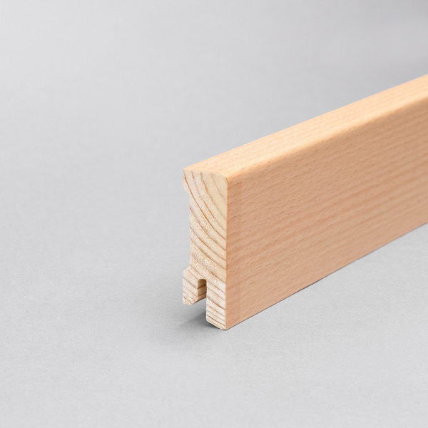 Sockelleiste Modern 16x40x2400mm, Furn. Buche ged. nat. lack. matt Clipn.