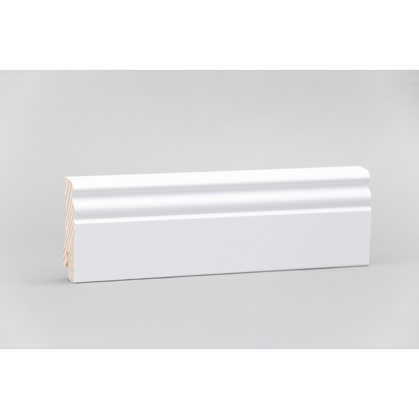 Sockelleiste Altberliner Kiefer weiß, RAL 9016 16x58x2400mm
