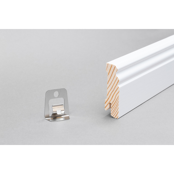 Sockelleiste Altberliner Kiefer weiß, RAL 9016 16x58x2400mm