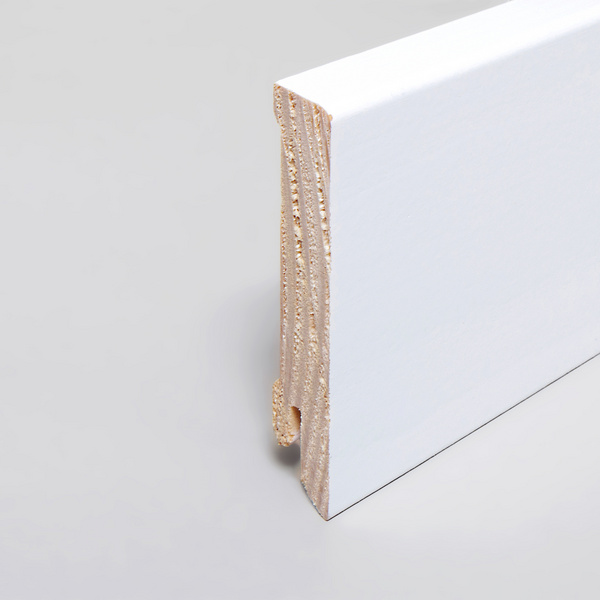 Sockelleiste Modern 16x78x2400mm, Kiefer weiß RAL9016